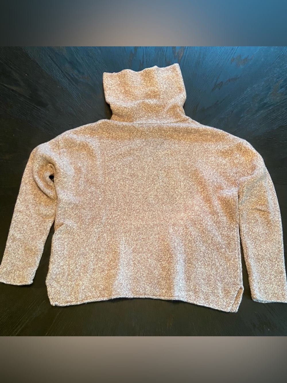ATHLETA Funnel/Cowl Neck Wool Blend Oversized Sweater Oatmeal Heather Size M - Picture 2 of 5